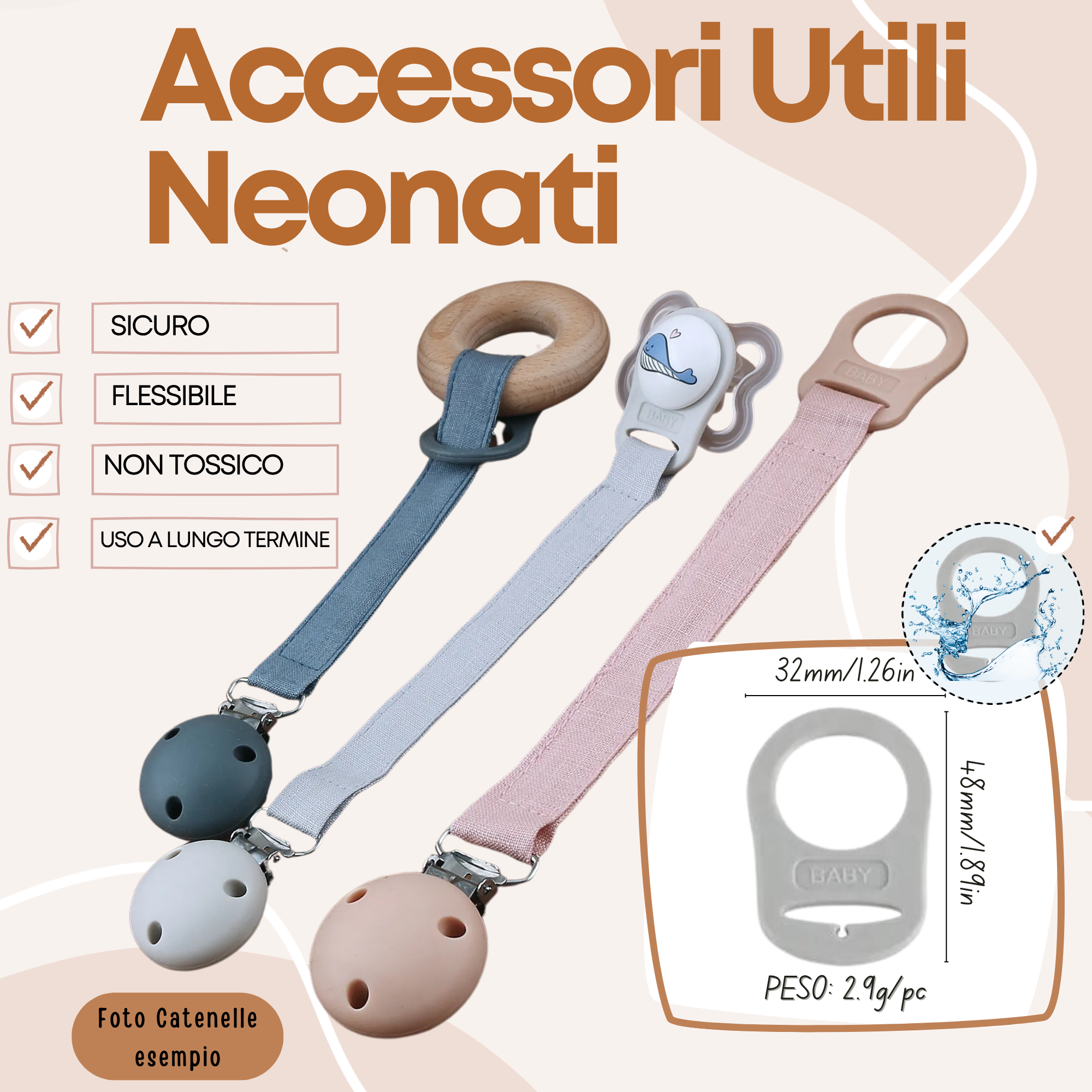 Anelli in Silicone per Ciuccio MAM e adattabili a qualsiasi ciuccio